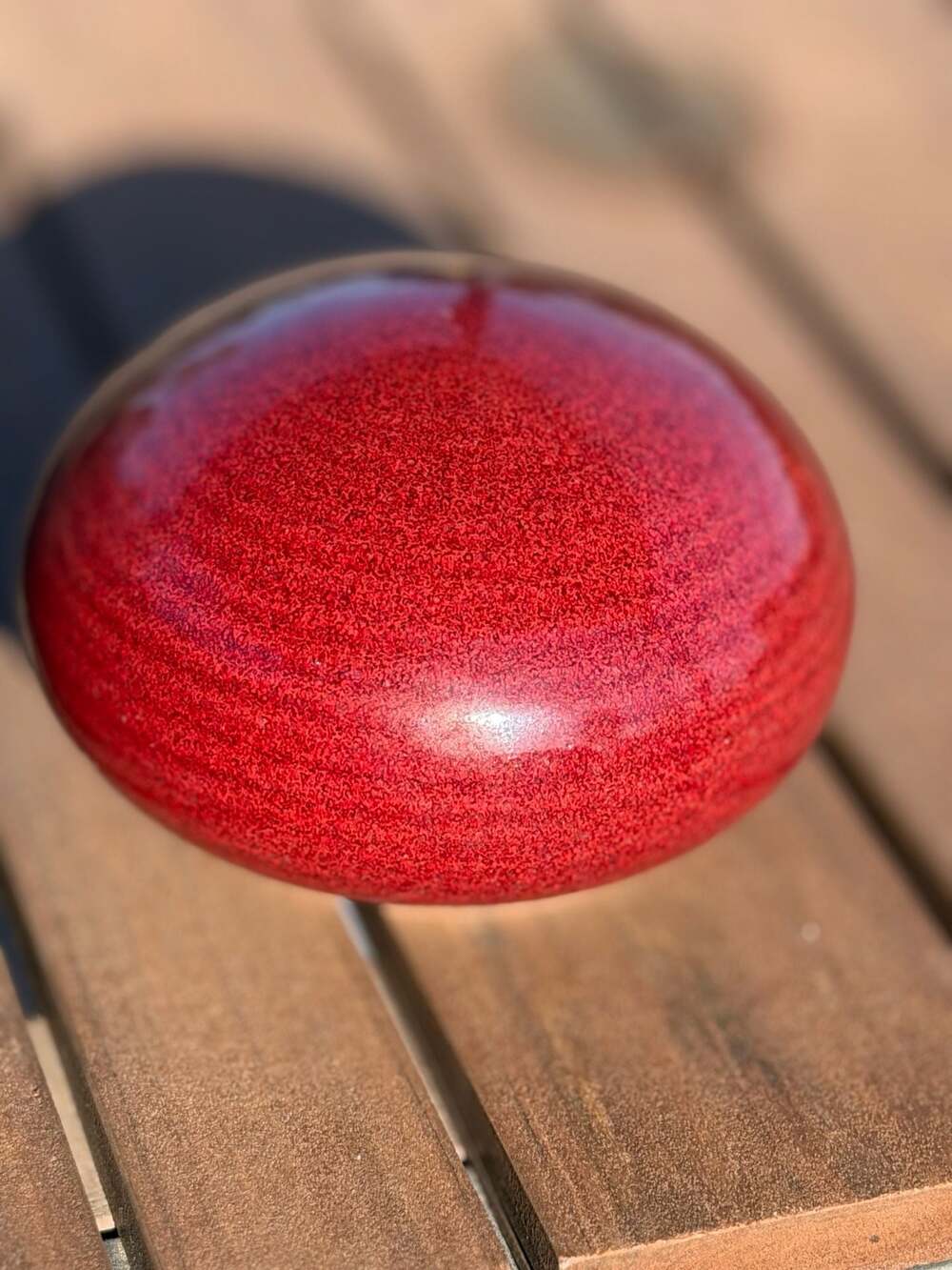 Vintage Otto 2000 Studio Pottery Oxblood Rattle‎ Paperweight